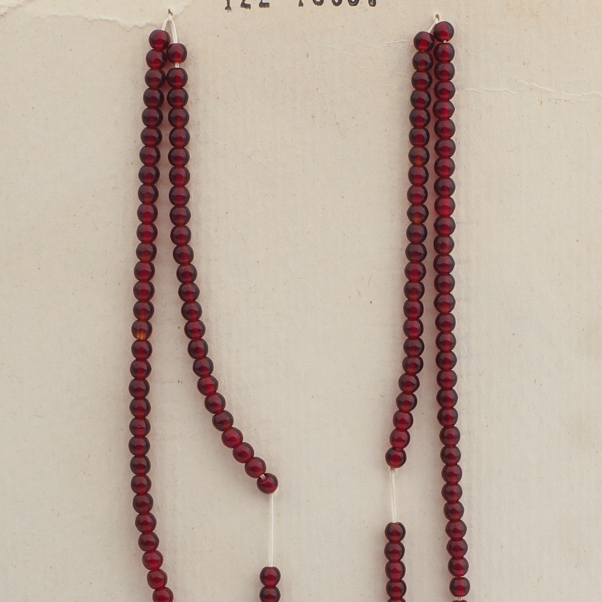 Vintage Czech necklace element dark ruby red glass beads
