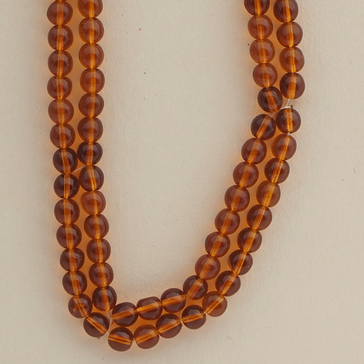 Vintage Czech necklace element topaz glass beads