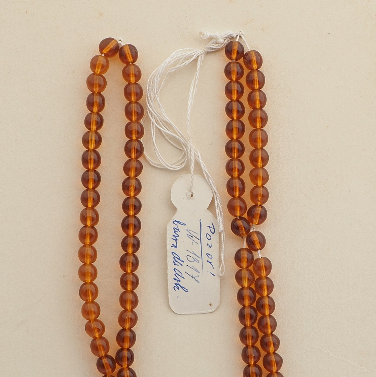 Vintage Czech necklace element topaz glass beads