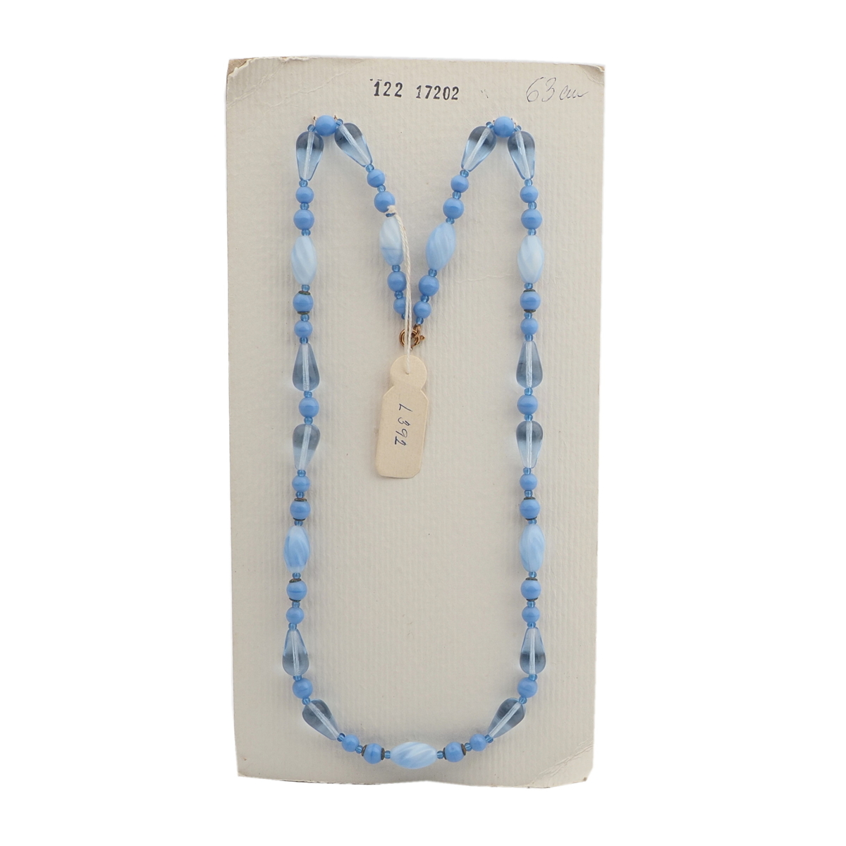 Vintage Czech necklace blue glass beads 
