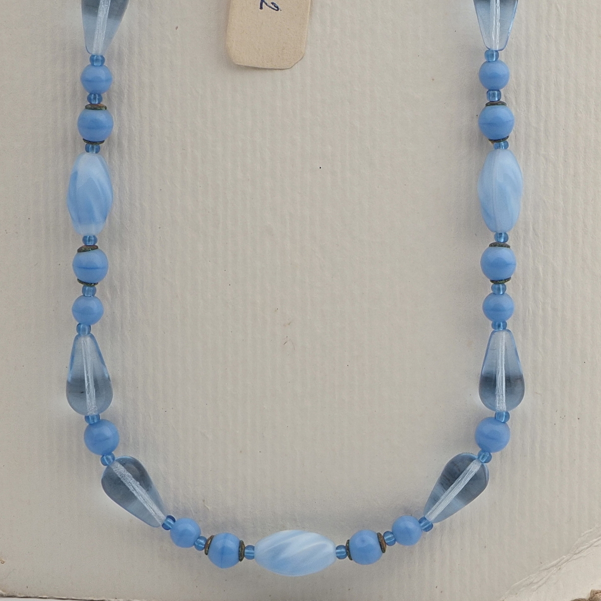 Vintage Czech necklace blue glass beads 