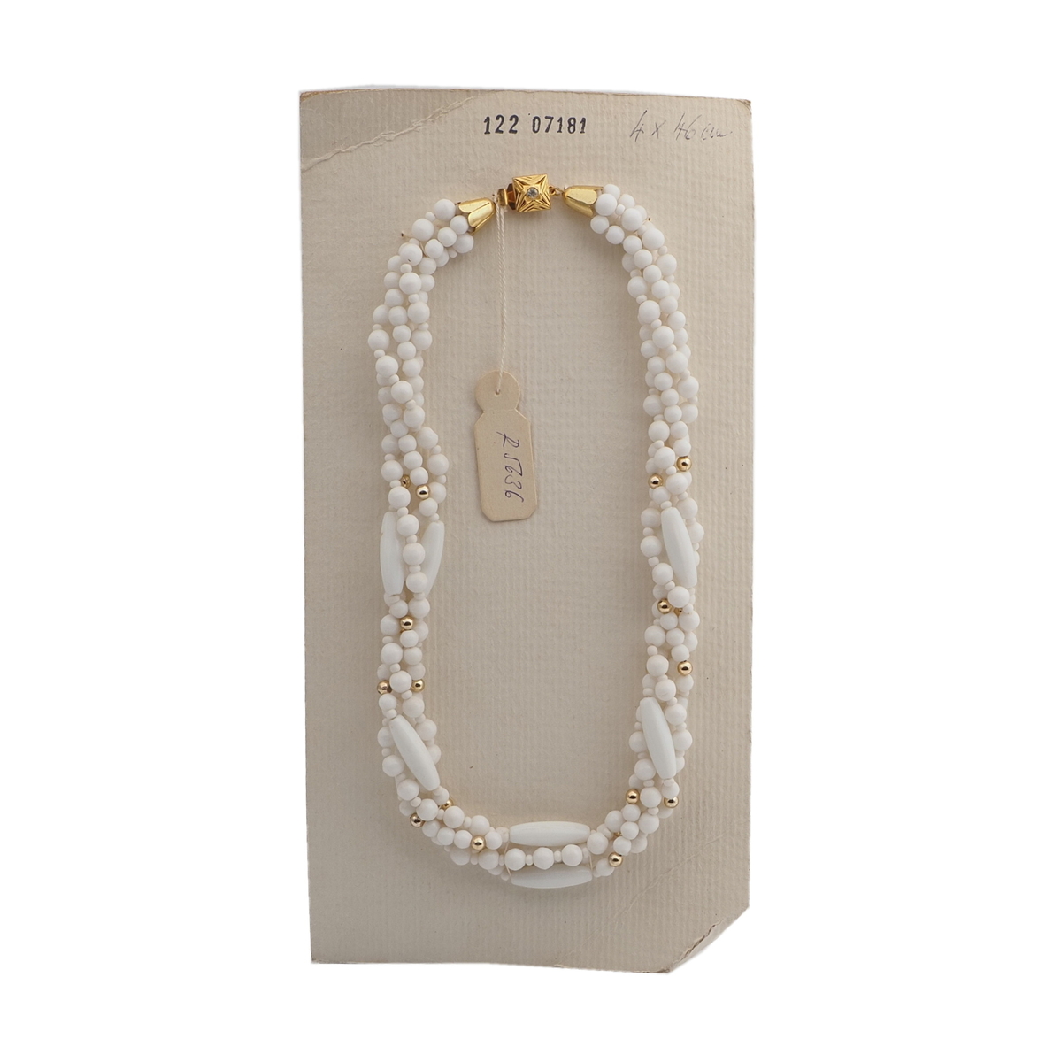 Vintage Czech 4 strand necklace white glass beads