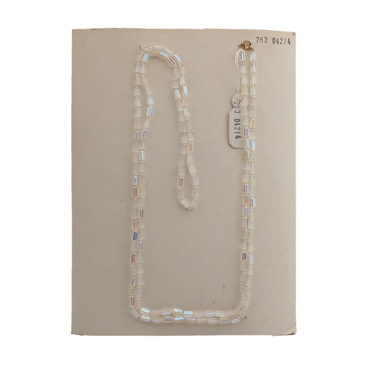 Vintage Czech necklace AB pentagon glass beads 