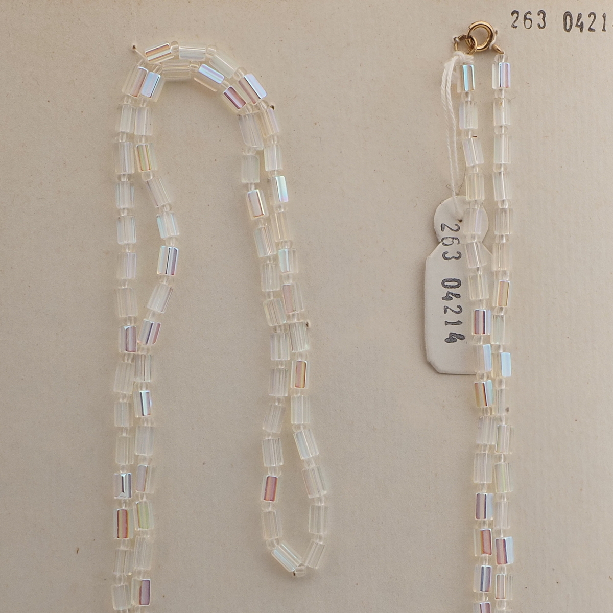 Vintage Czech necklace AB pentagon glass beads 