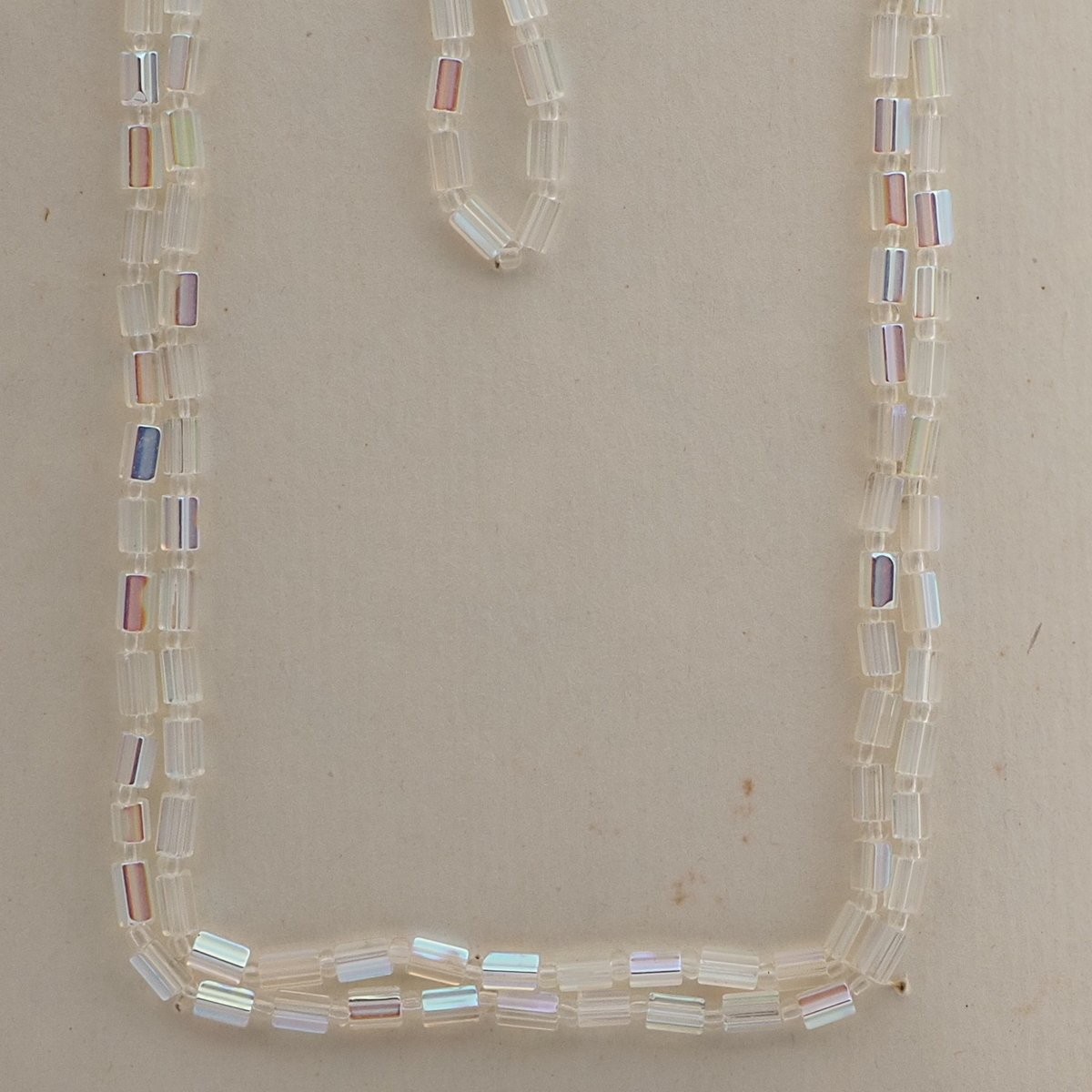 Vintage Czech necklace AB pentagon glass beads 
