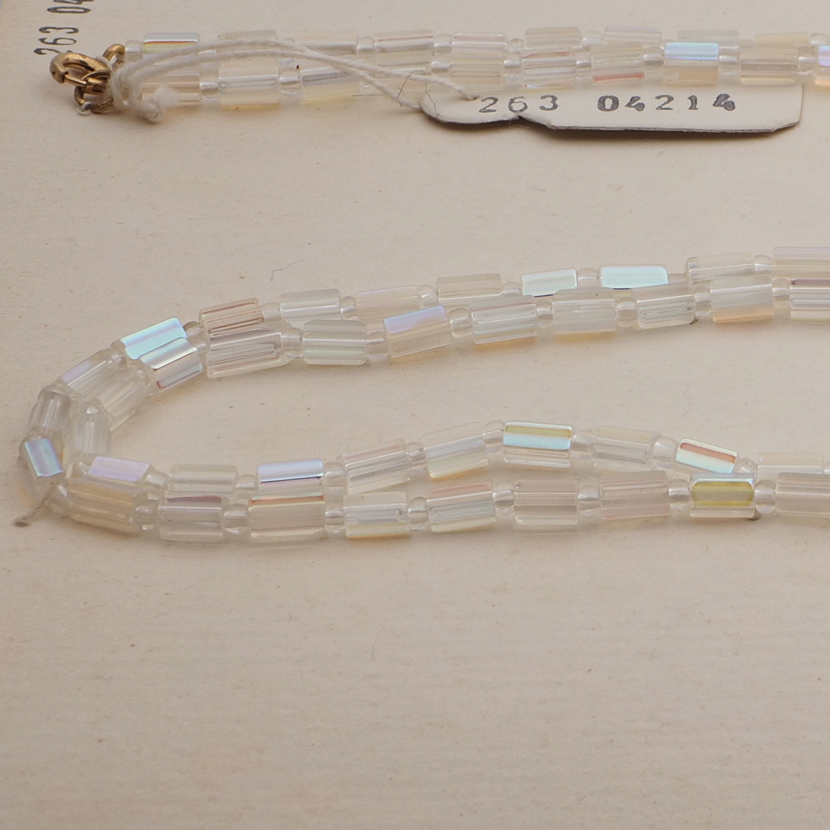 Vintage Czech necklace AB pentagon glass beads 