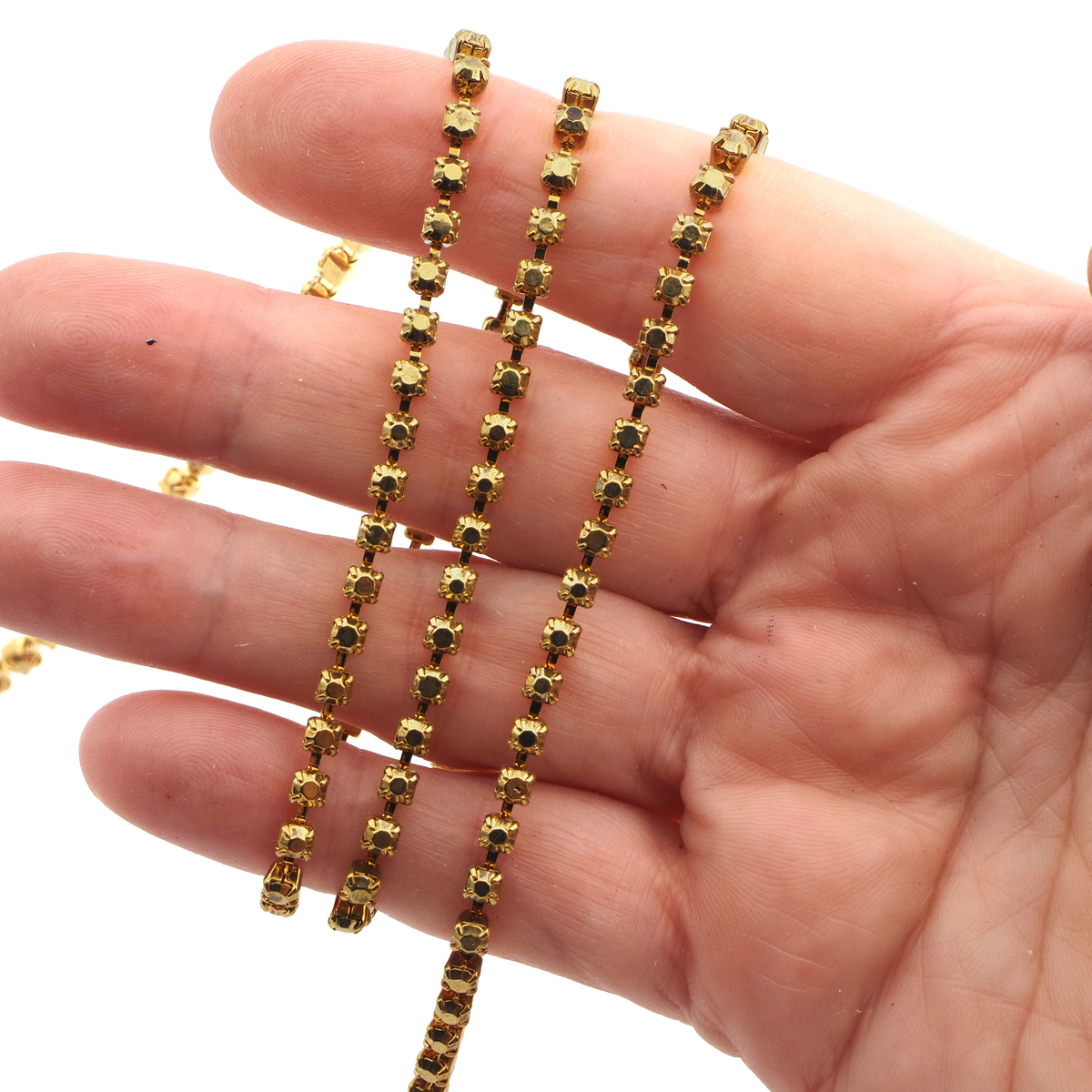 Crystal MC Chaton Rhinestone Nikl pl. cup chain Preciosa SS 12 One meter - kopie