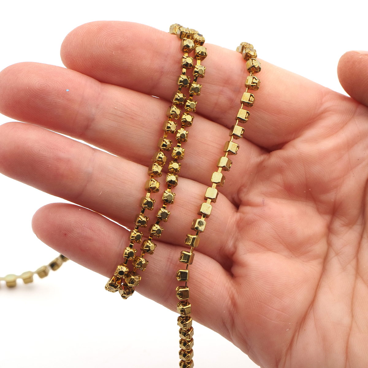 Crystal MC Chaton Rhinestone Nikl pl. cup chain Preciosa SS 12 One meter - kopie
