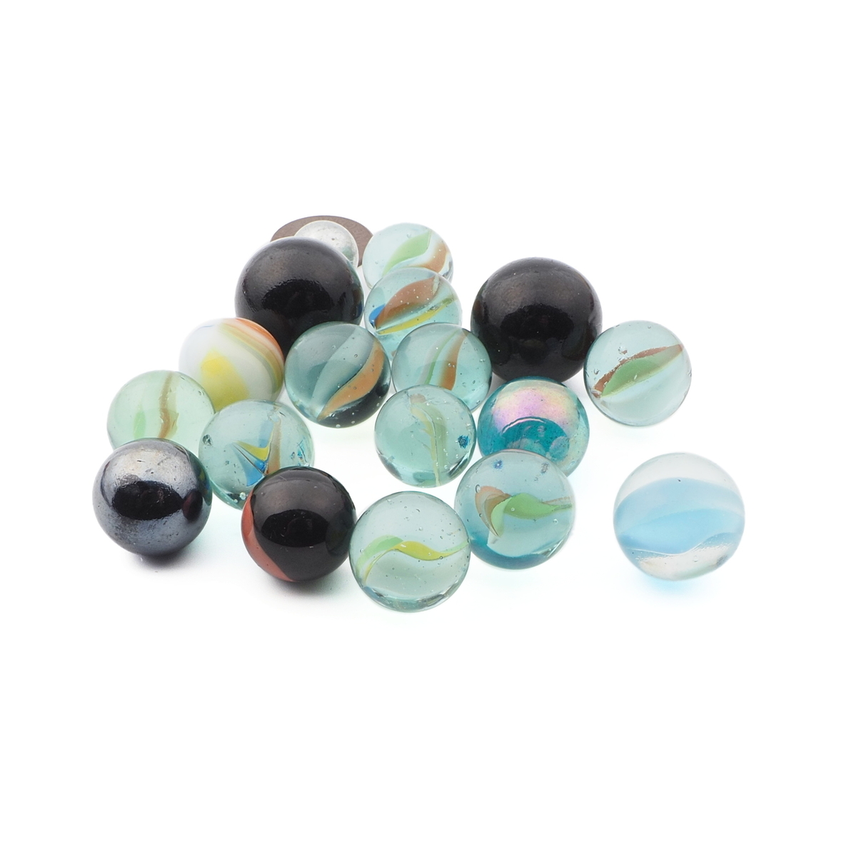 Lot (18) antique vintage German glass marbles toys 