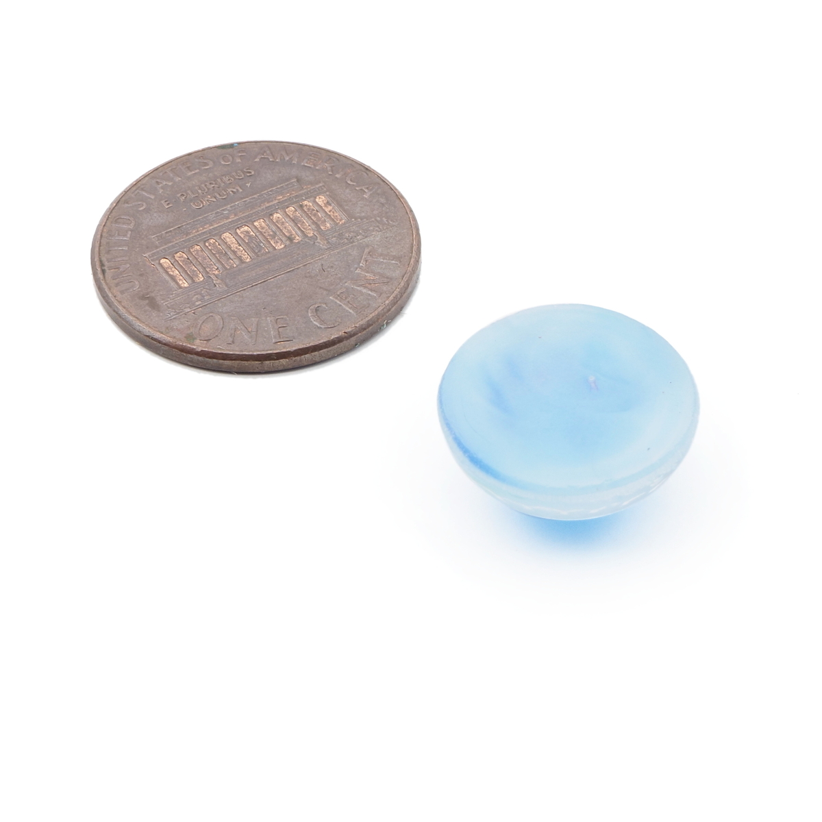 Czech vintage blue satin floral aventurine gold moonglow glass cabochon 14mm