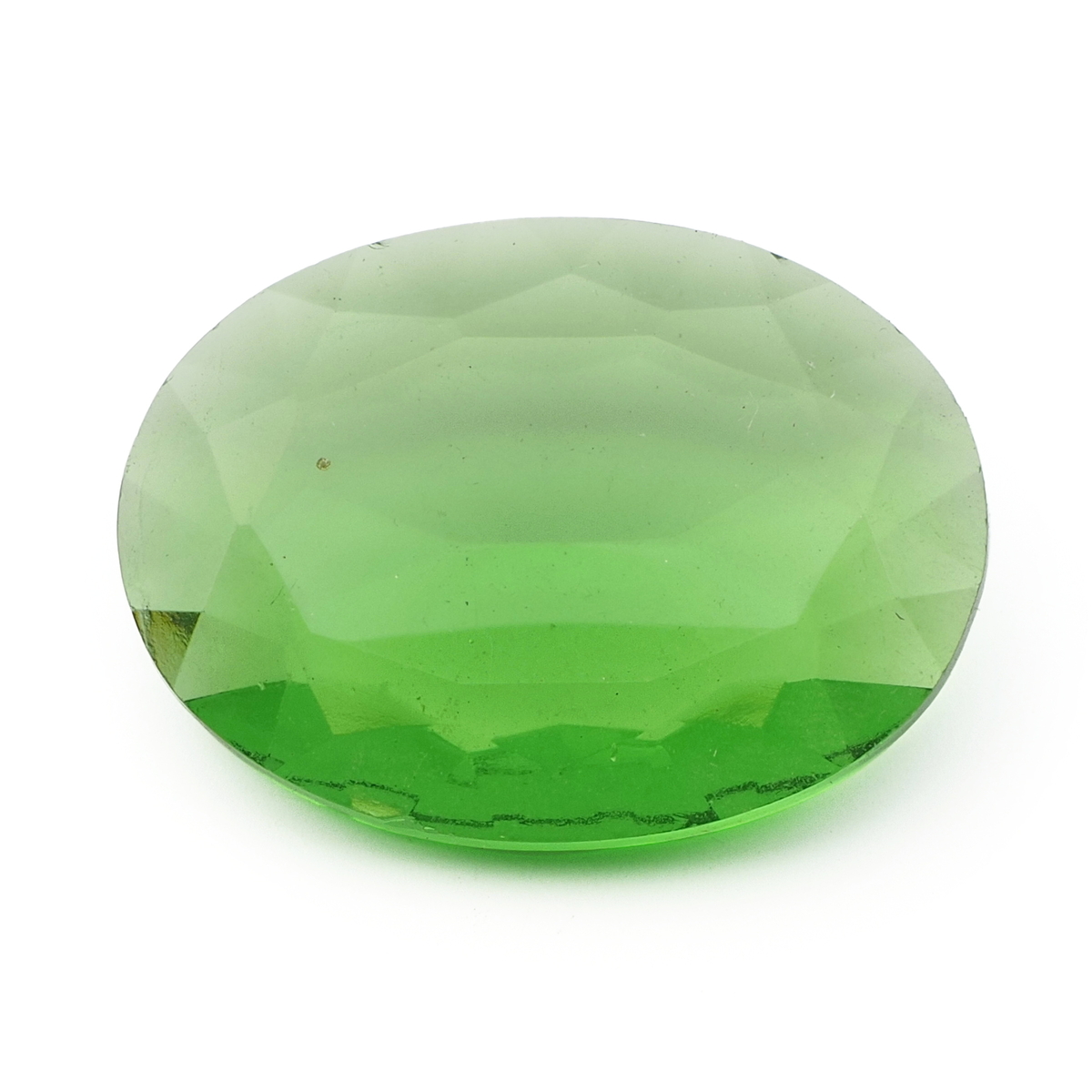 Large Czech vintage oval faceted light green glass rhinestone 40x30mm