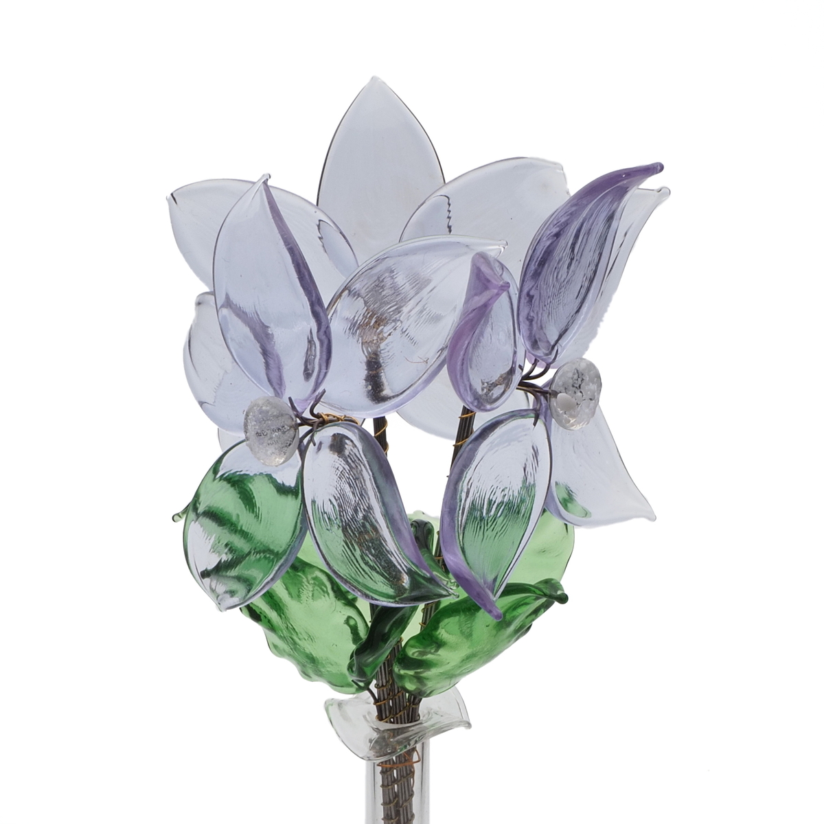 Czech lampwork glass bead mini flower stem bouquet vase decoration ornament