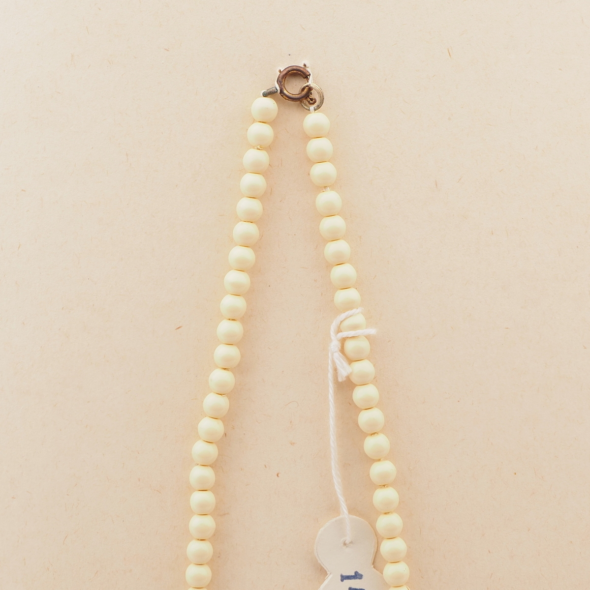 Vintage Czech necklace beige brown glass beads
