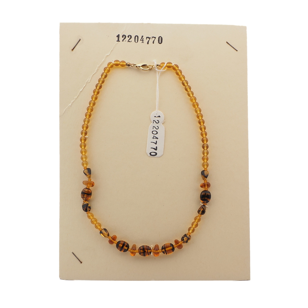 Vintage Czech necklace tortoise topaz glass beads 