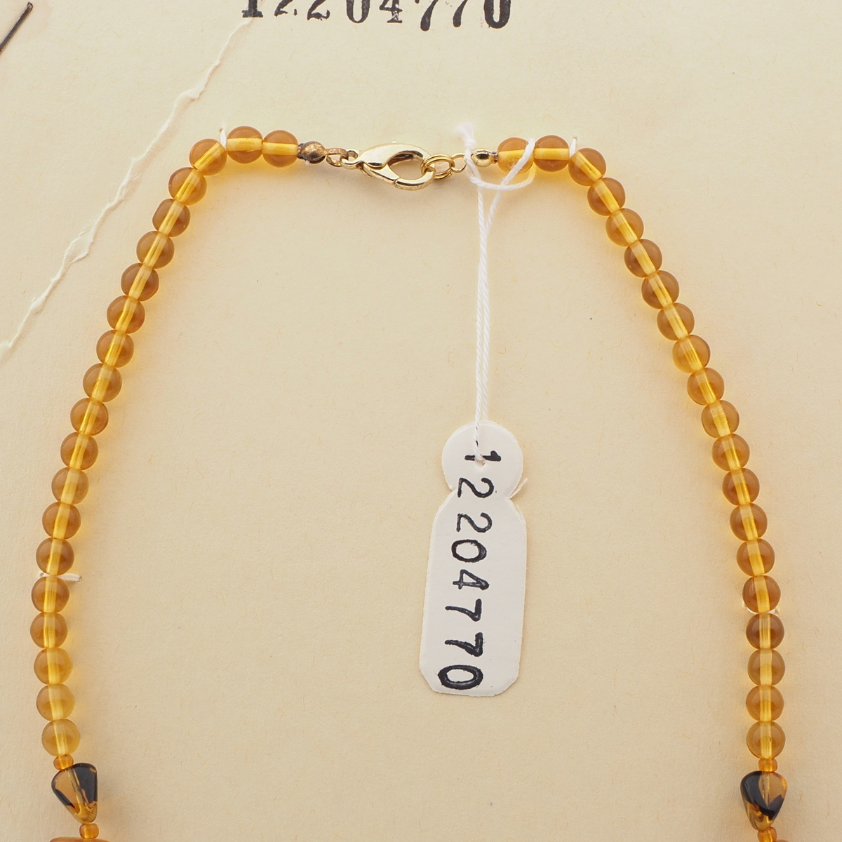 Vintage Czech necklace tortoise topaz glass beads 