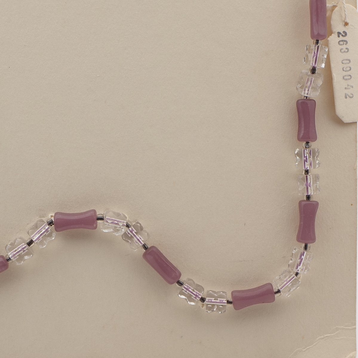 Vintage Czech necklace crystal pentagon purple opaline glass beads  