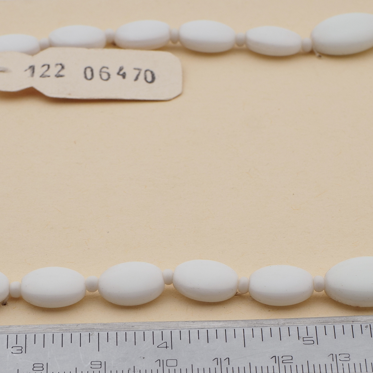 Vintage Czech necklace element gradual white oval glass beads