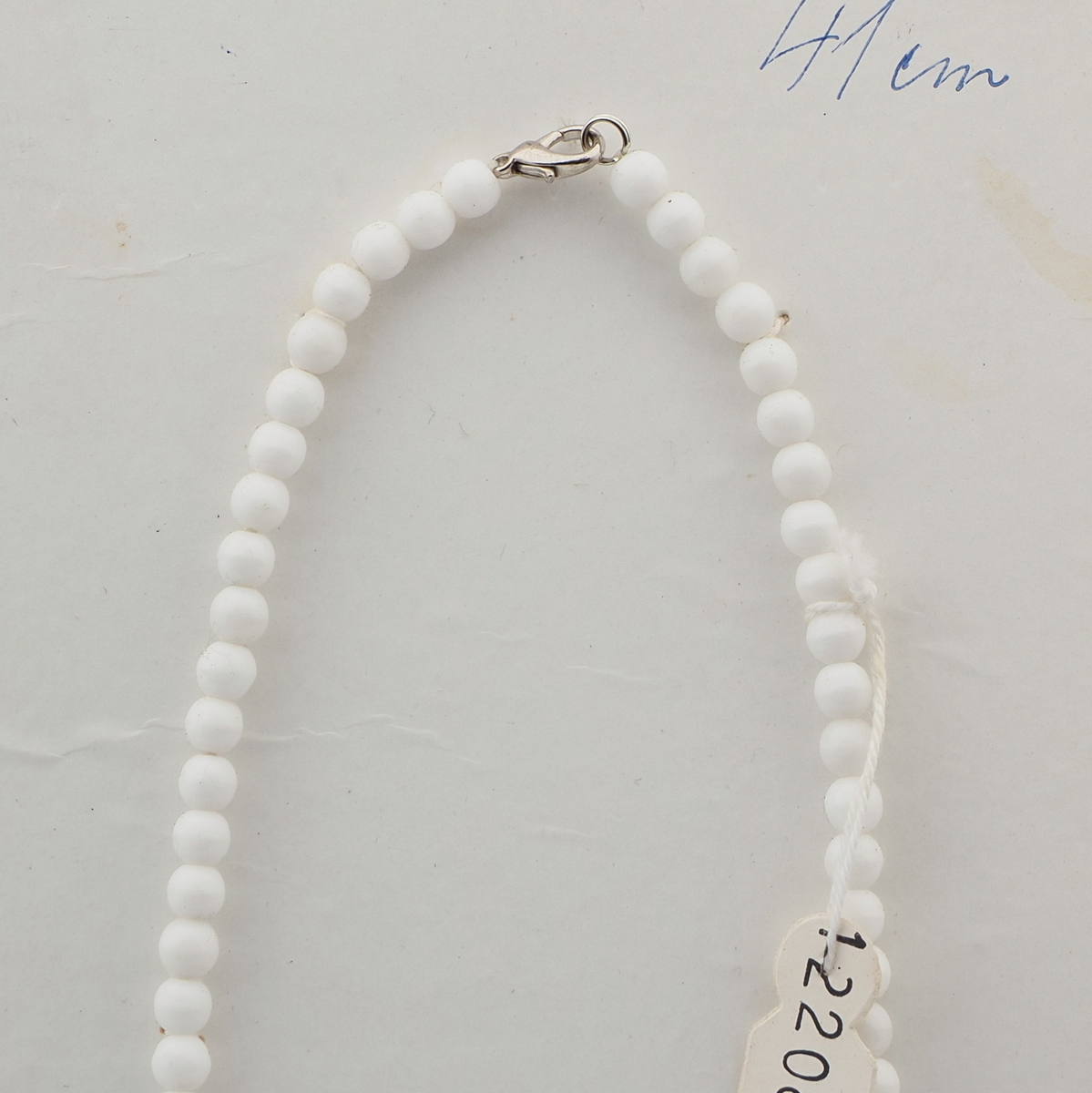 Vintage Czech necklace white frost glass beads 