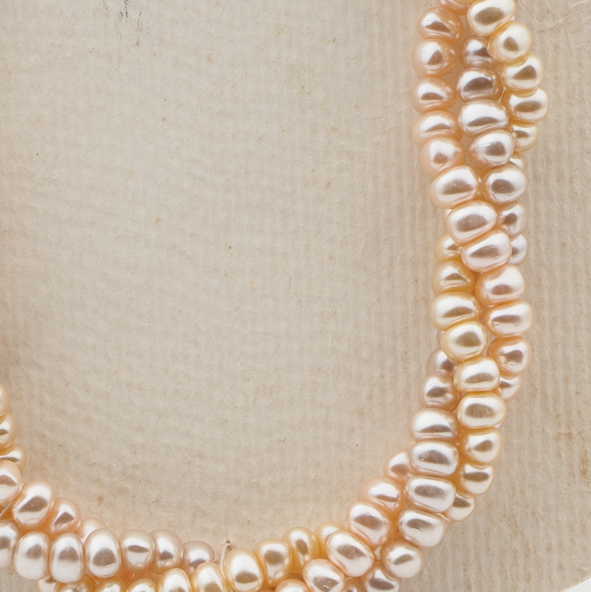 Vintage Czech 3 strand necklace pearl rondelle glass beads