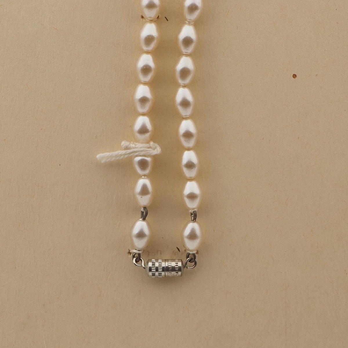 Vintage Czech necklace gradual pearl oval glass beads