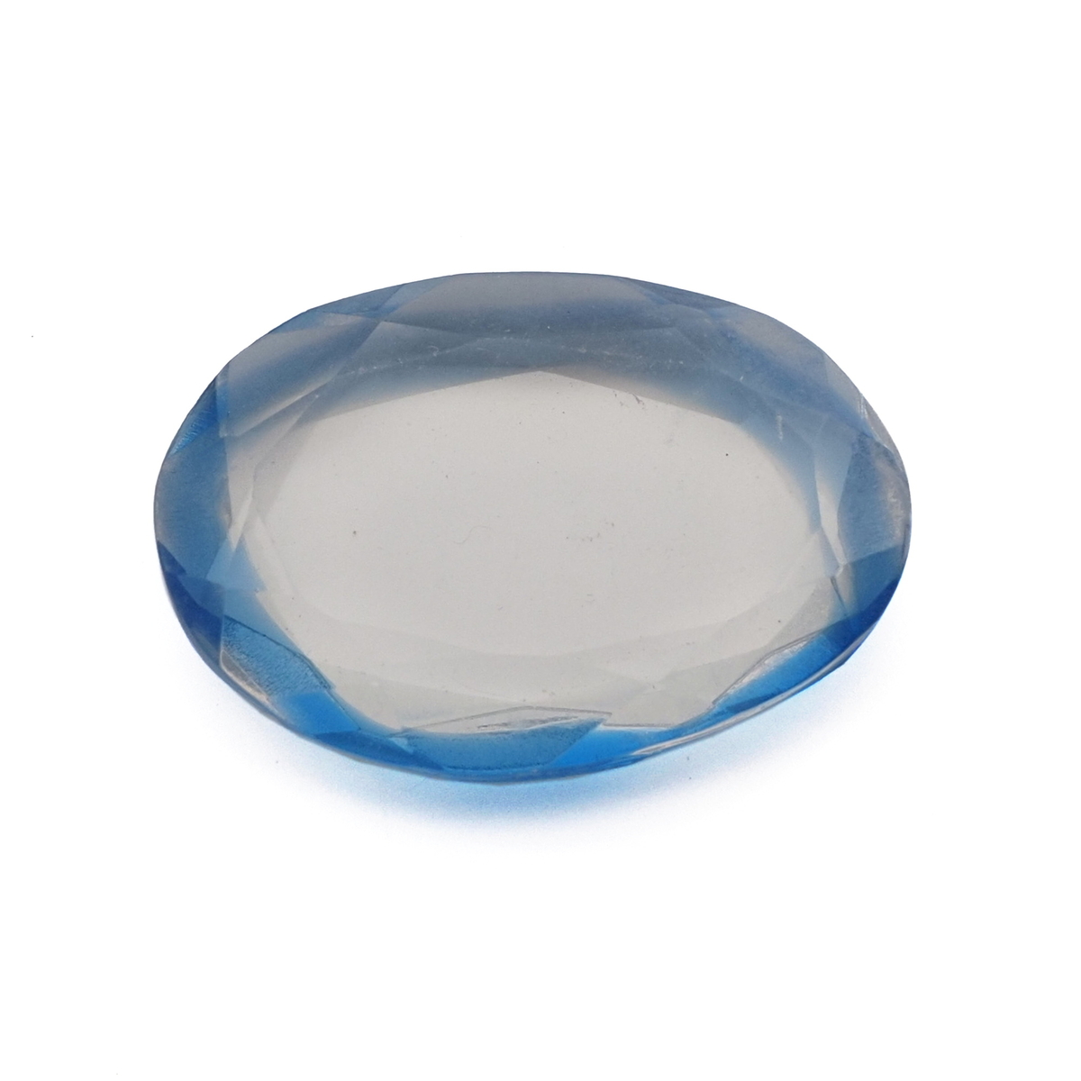 Czech antique blue bicolor oval glass rhinestone 30x22mm