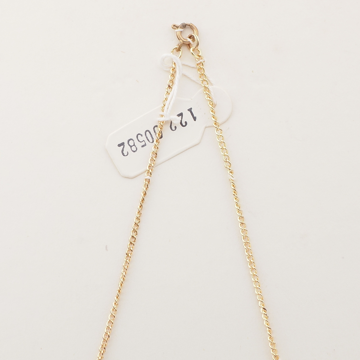 Vintage Czech gold link chain necklace triangle glass beads 16"