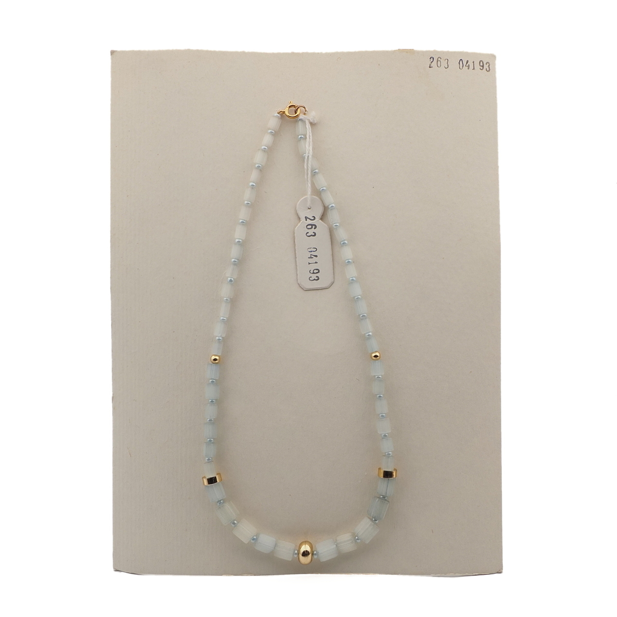 Vintage Czech necklace satin atlas bugle glass beads