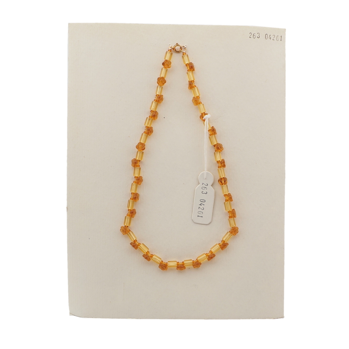 Vintage Czech necklace topaz pentagon flower glass beads