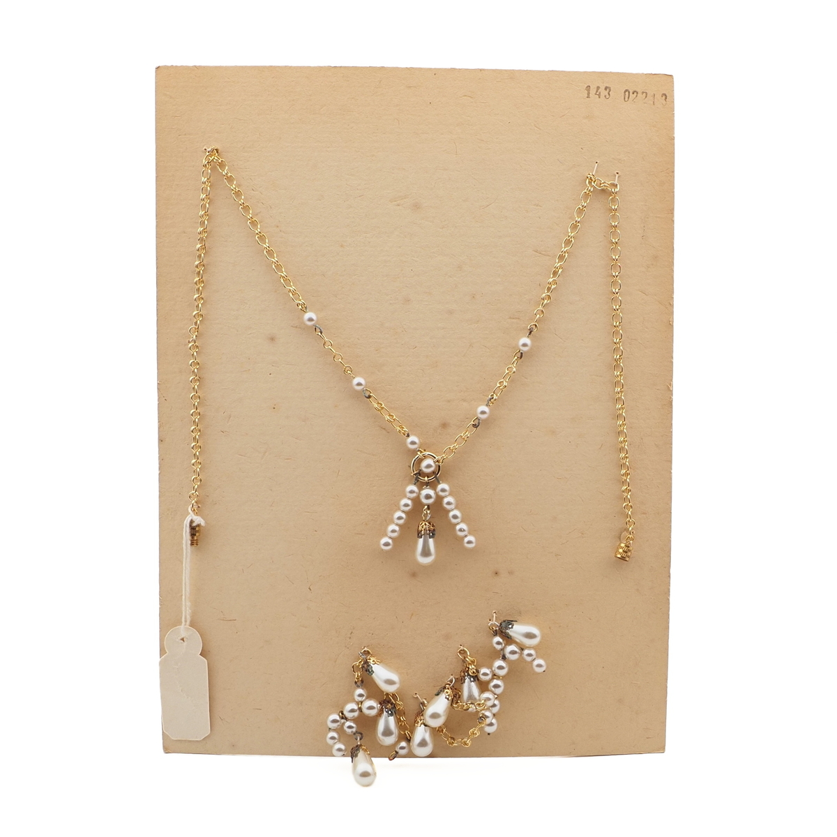 Vintage Czech chain necklace pearl glass beads for parts or repair