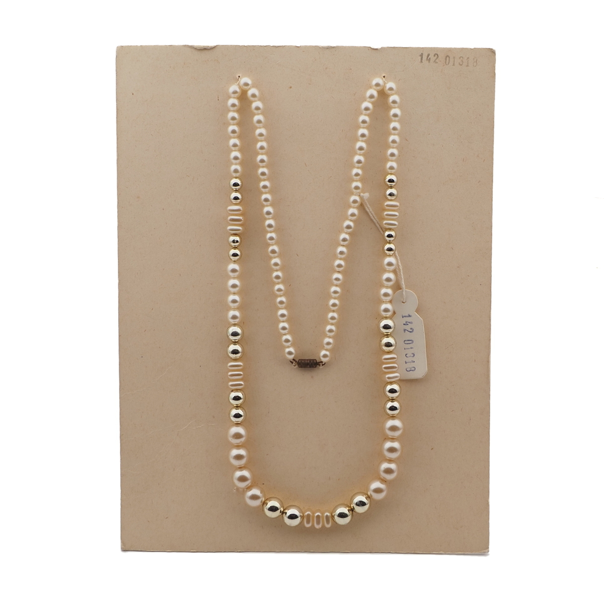 Vintage Czech necklace pearl silver glass beads