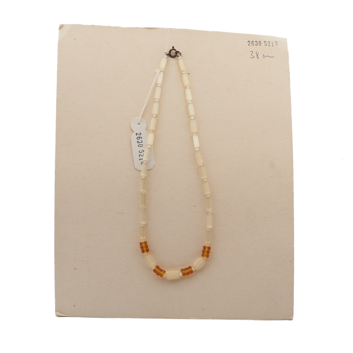 Vintage Czech necklace satin atlas topaz glass beads 