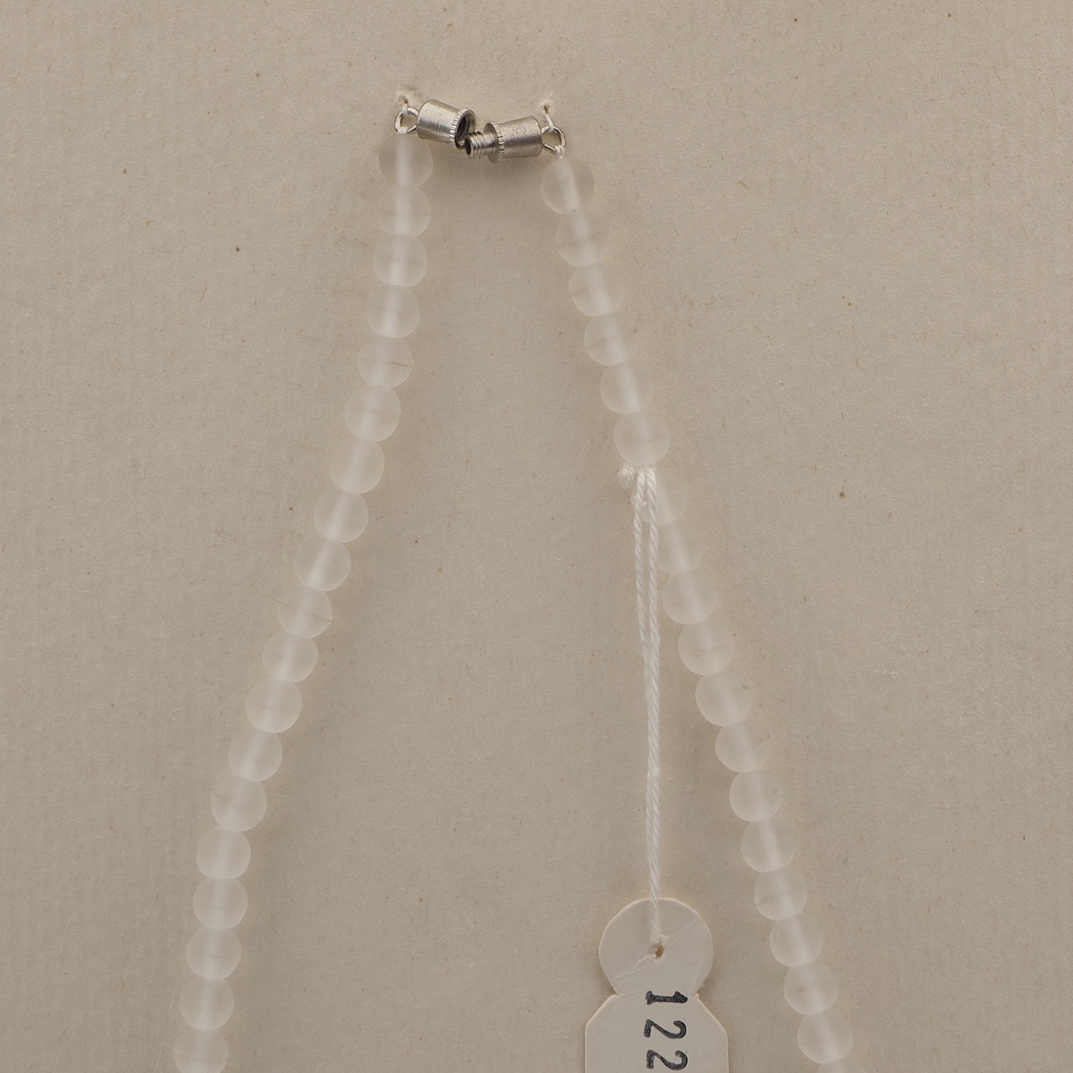 Vintage Czech necklace pink flower frost glass beads