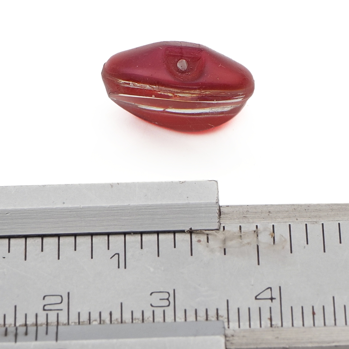 Vintage Czech Deco dragons breath pink moonglow glass button 15mm