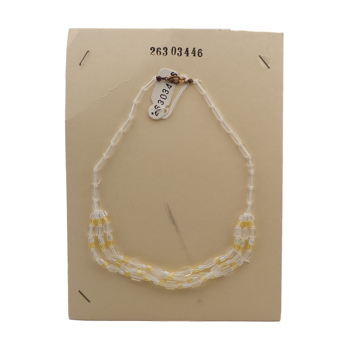 Vintage Czech 1 to 3 strand necklace clear yellow glass beads