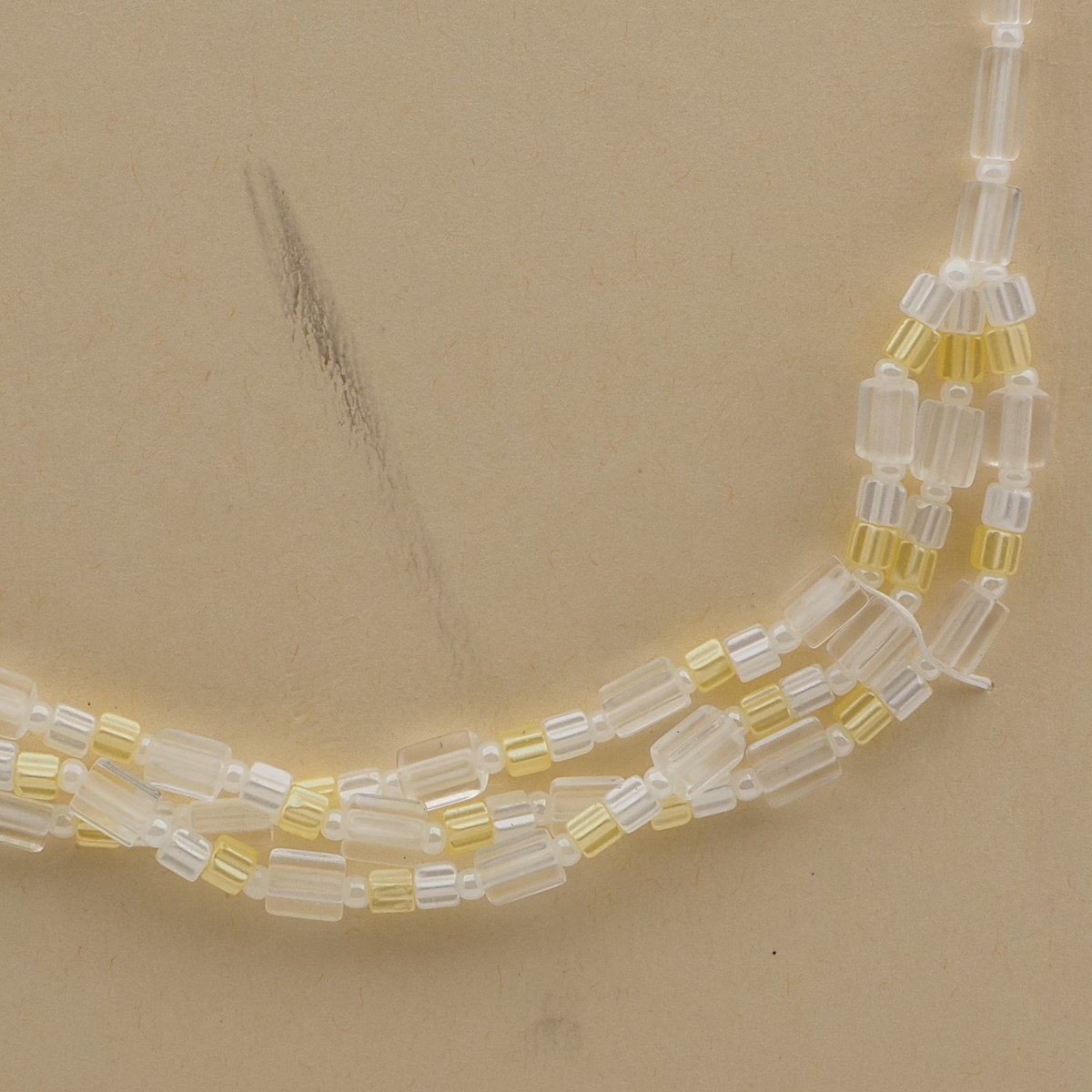 Vintage Czech 1 to 3 strand necklace clear yellow glass beads