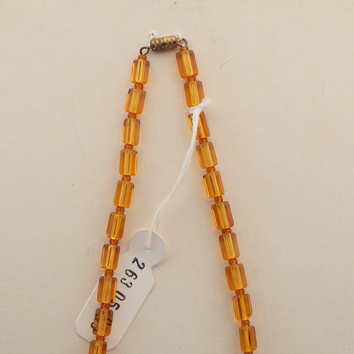 Vintage Czech necklace pearl topaz glass beads 