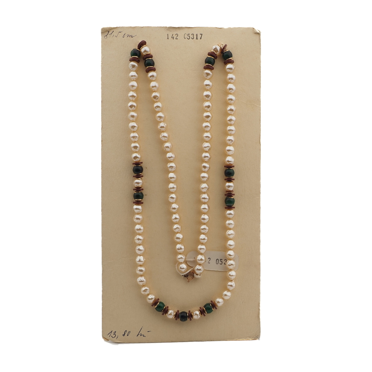 Vintage Czech necklace pearl black glass beads 