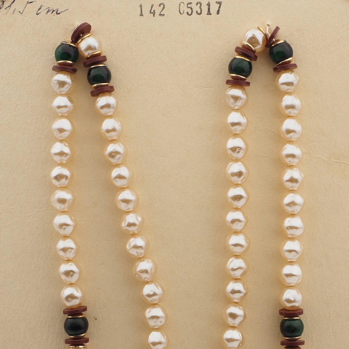 Vintage Czech necklace pearl black glass beads 