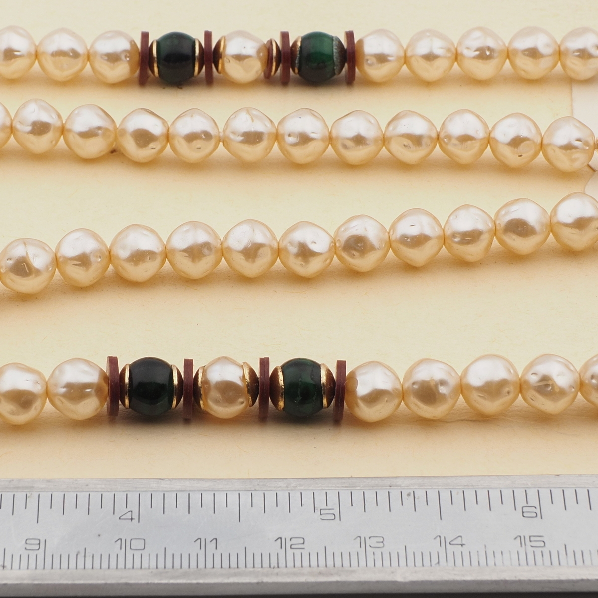 Vintage Czech necklace pearl black glass beads 