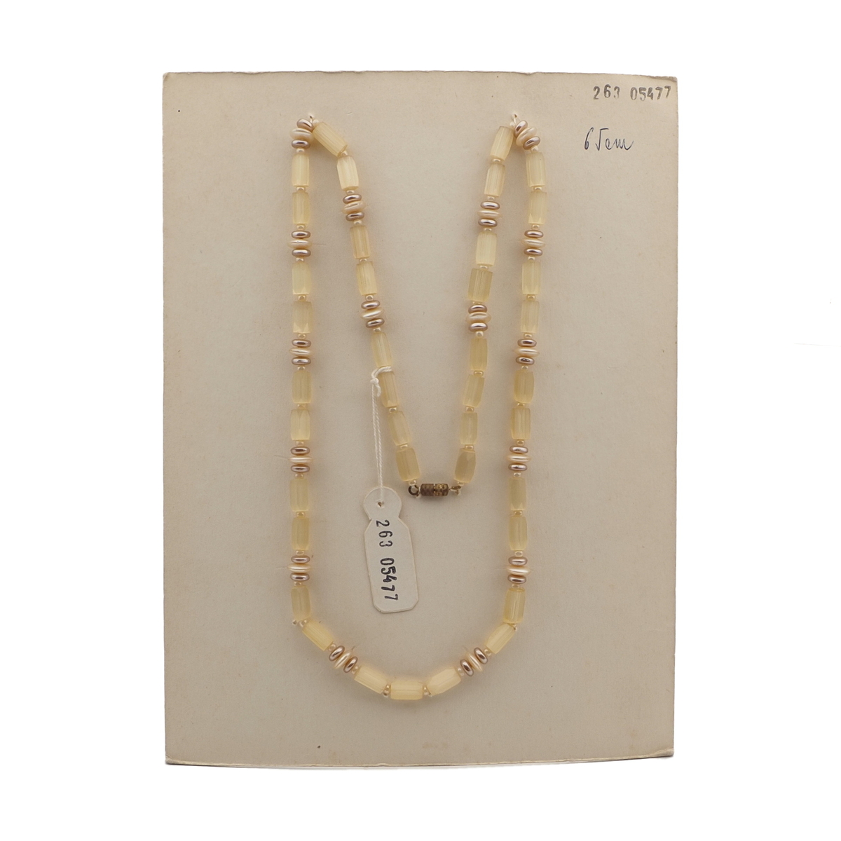 Vintage Czech necklace topaz satin atlas pearl glass beads 