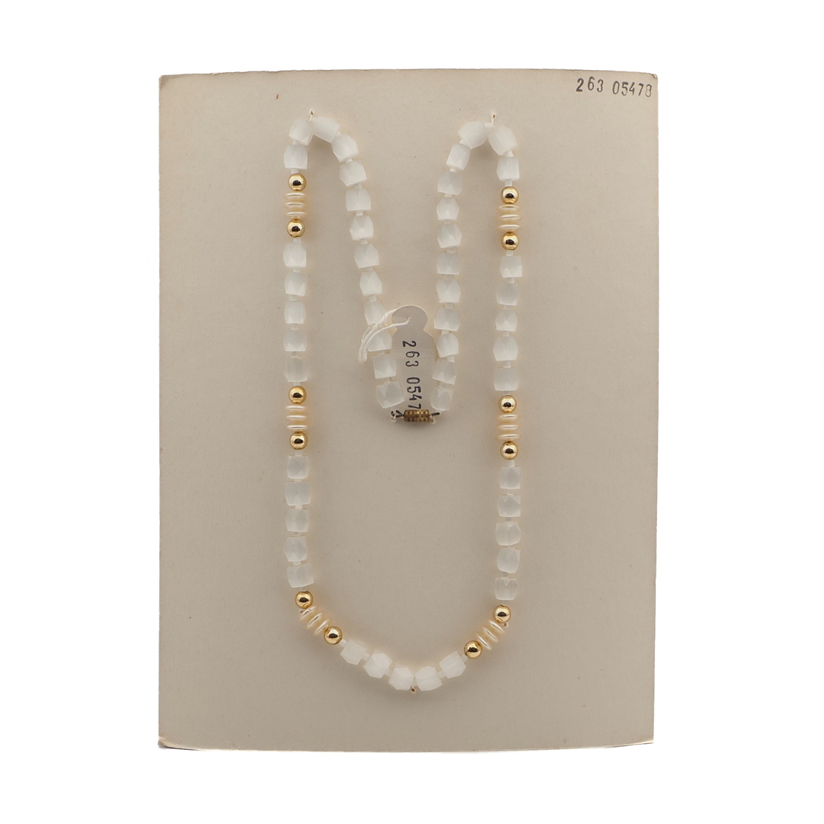 Vintage Czech necklace satin atlas pearl glass beads 