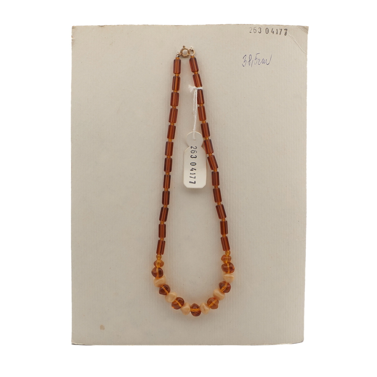 Vintage Czech necklace topaz beige glass beads