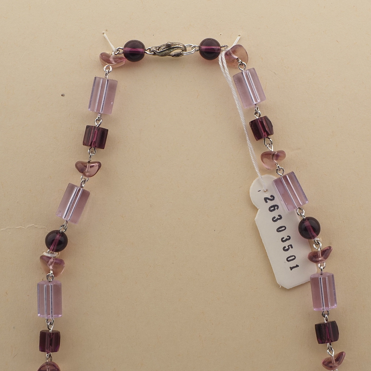Vintage Czech link necklace blue glass beads 