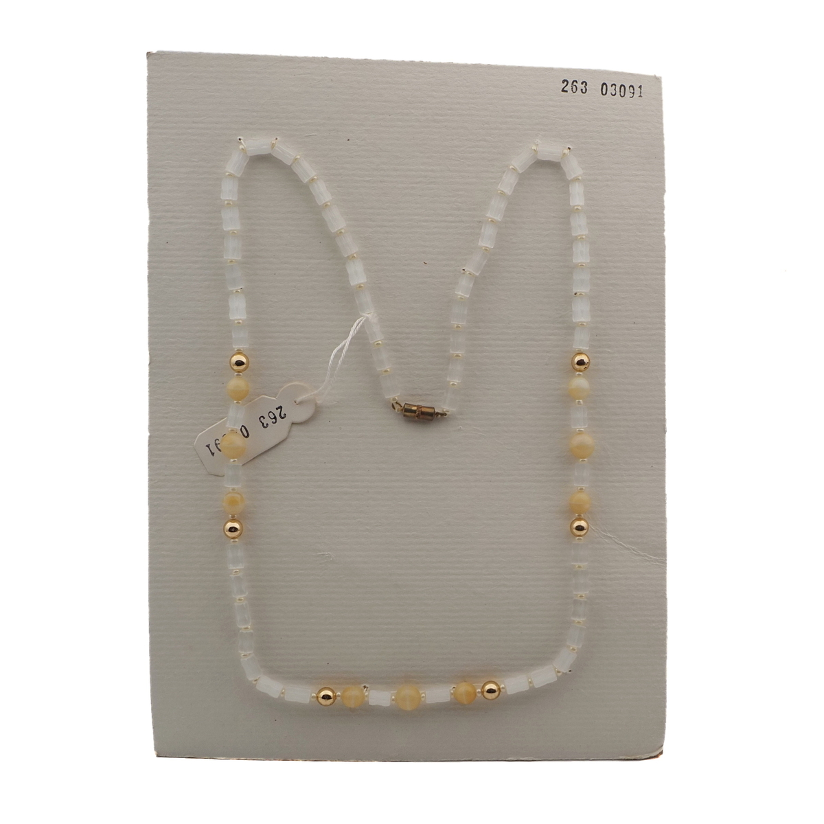 Vintage Czech necklace satin atlas pastel glass beads 
