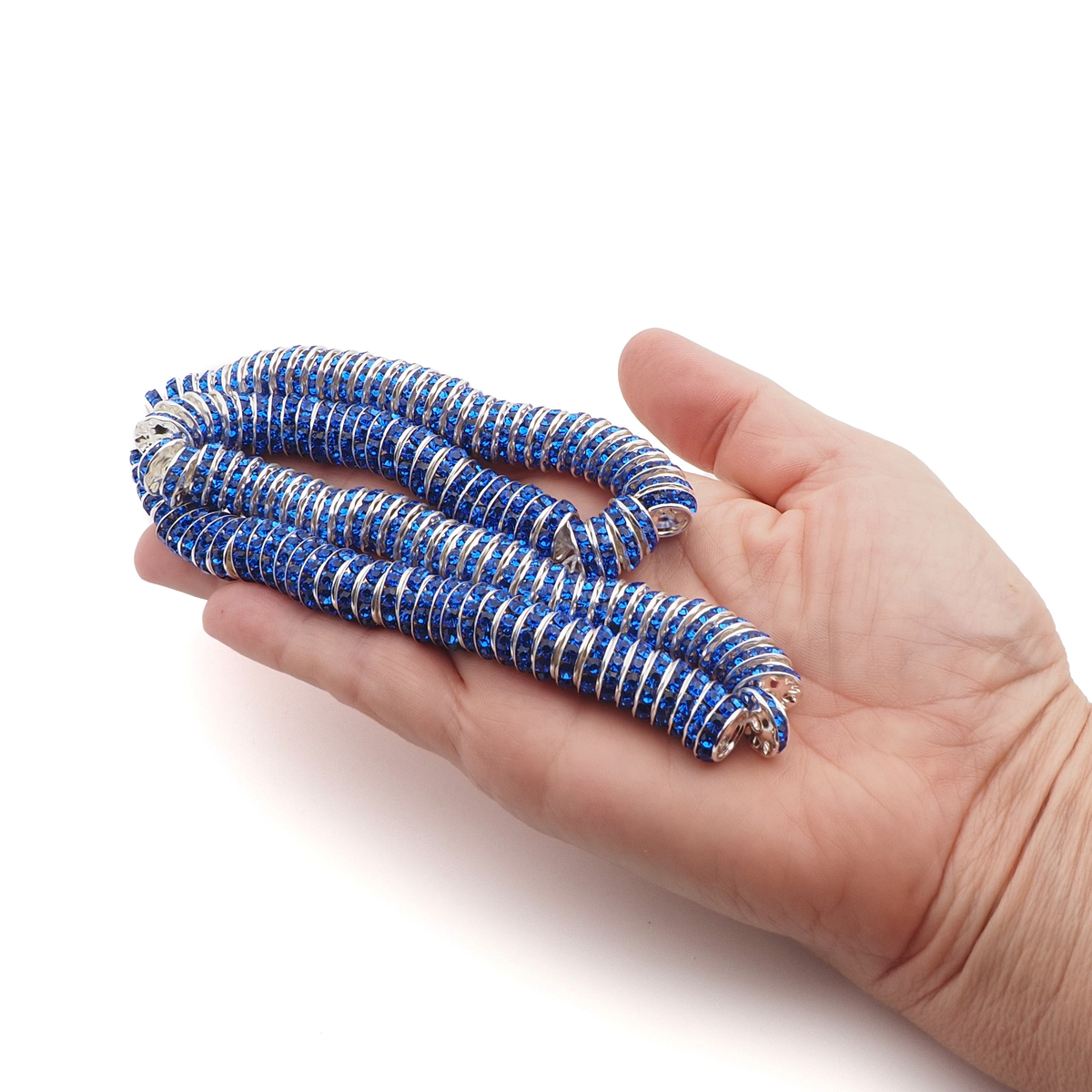 Lot 144 pcs 12mm Premium Czech Sapphire Blue Beveled Slant Shrag Rhinestone Rondelles jewelry supplies cabochons buttons