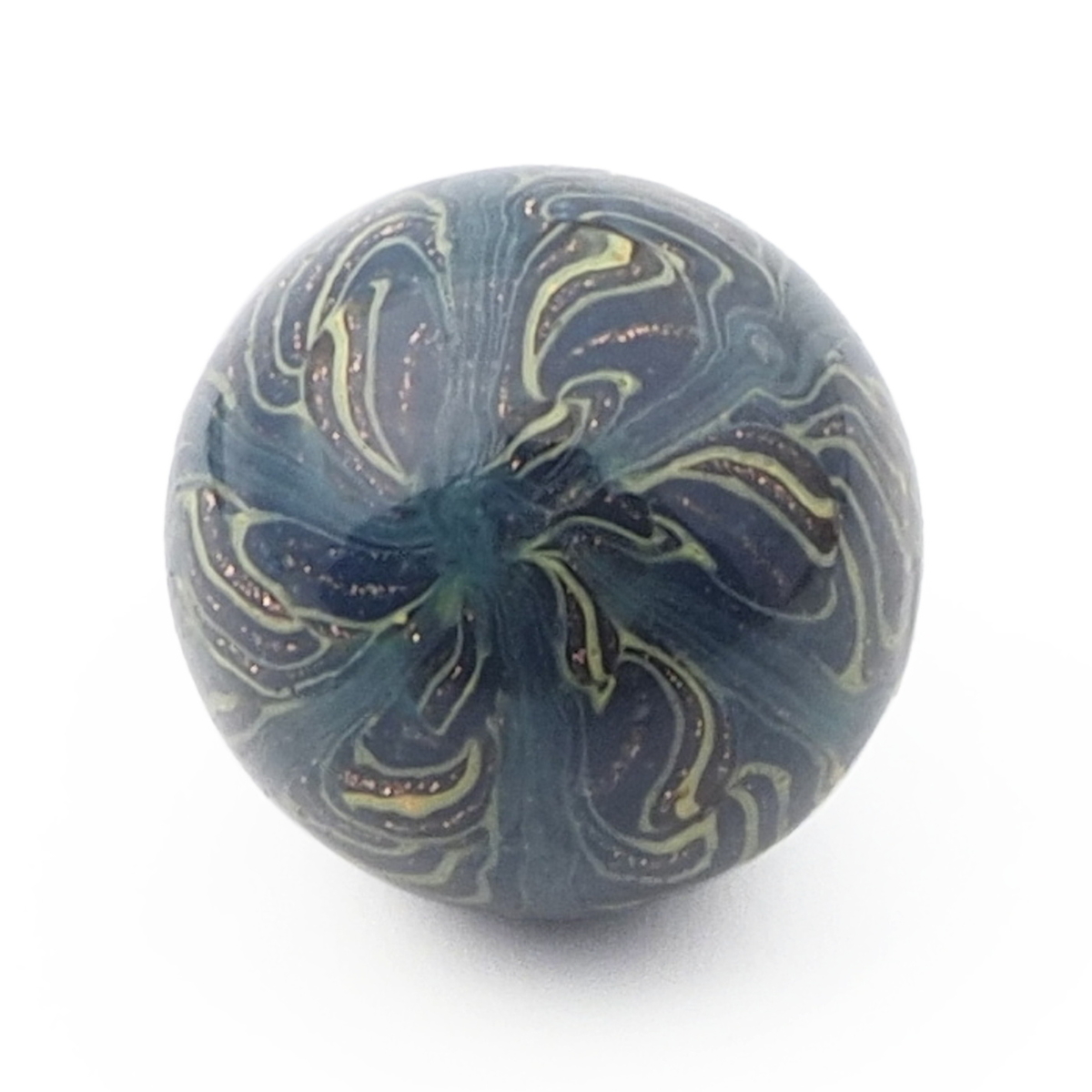 Antique Czech multicolor abstract micro lampwork ball glass button 12mm