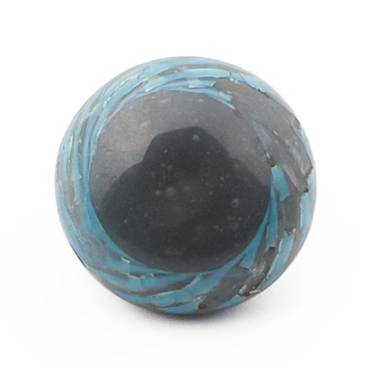 Antique Czech satin spiral edge lampwork glass button 14mm