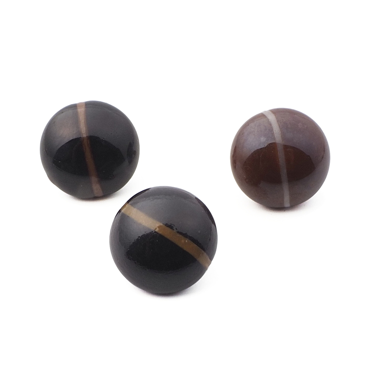 Lot (3) Antique Czech lampwork stripe glass buttons 13mm