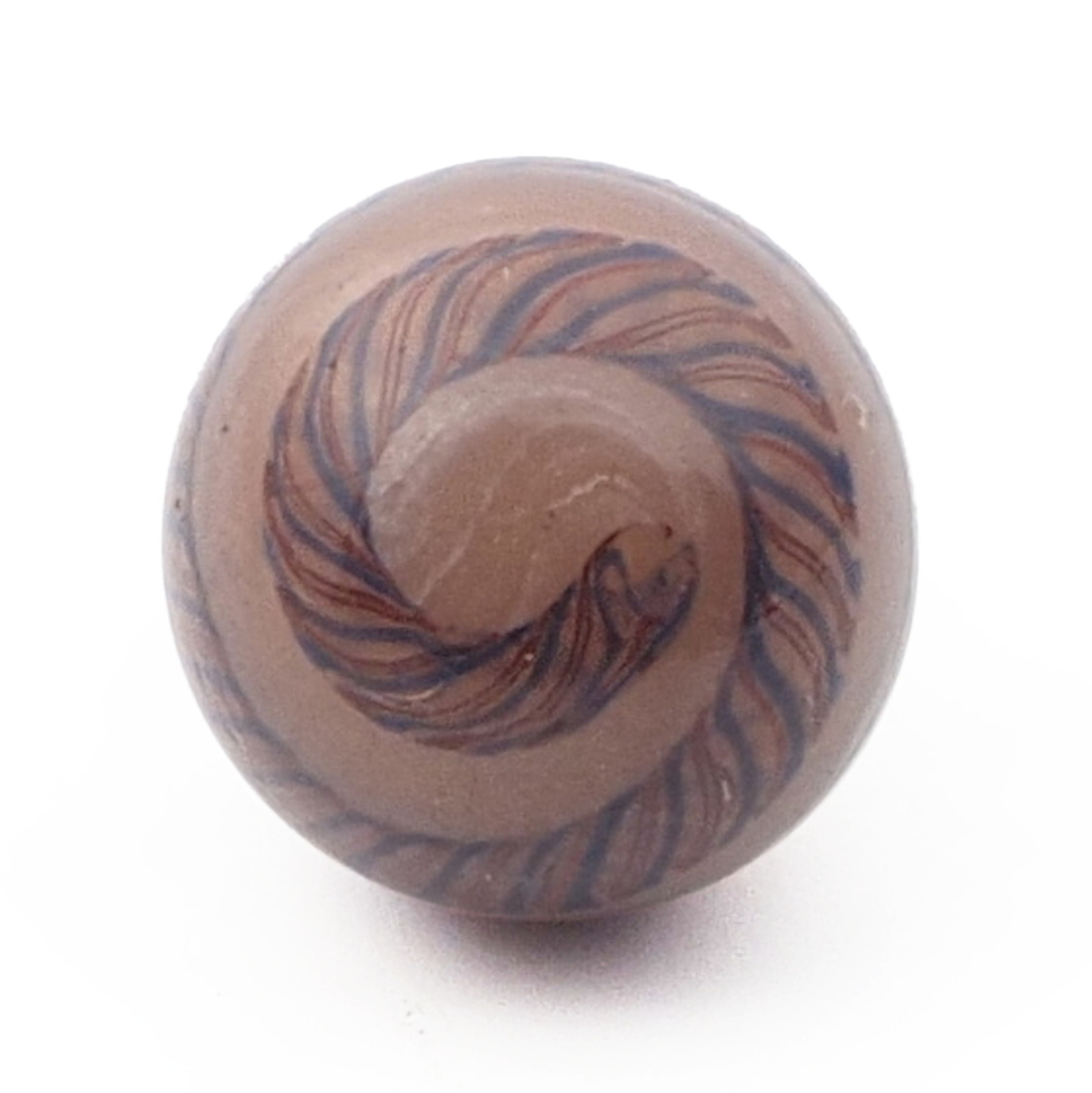 Antique Czech multicolor filigree spiral peach micro lampwork ball glass button 13mm