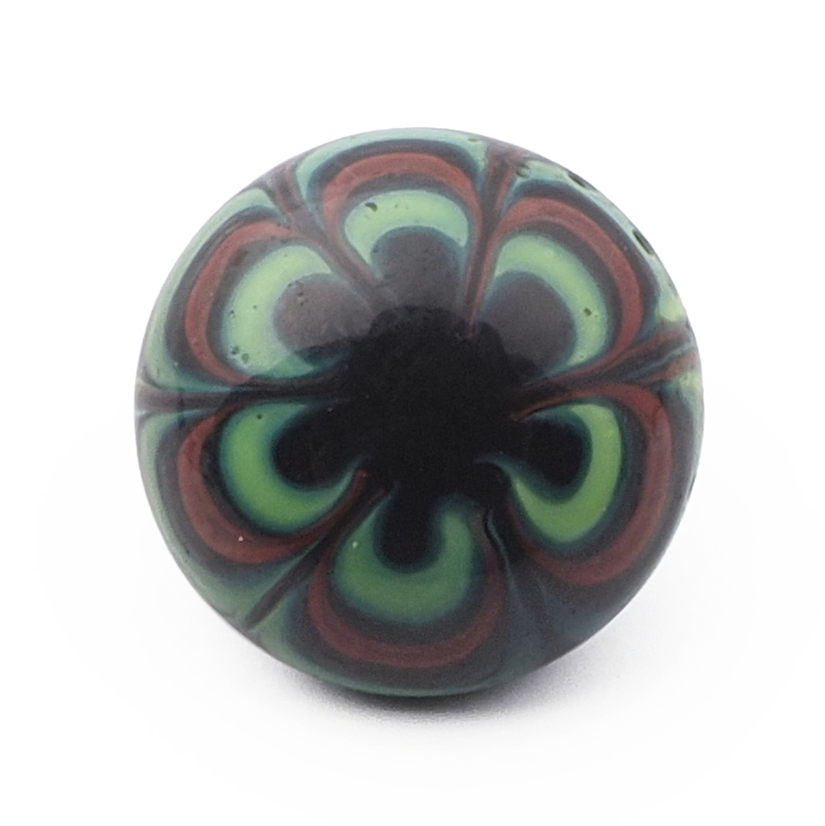 Antique Czech micro lampwork flower glass button 13mm